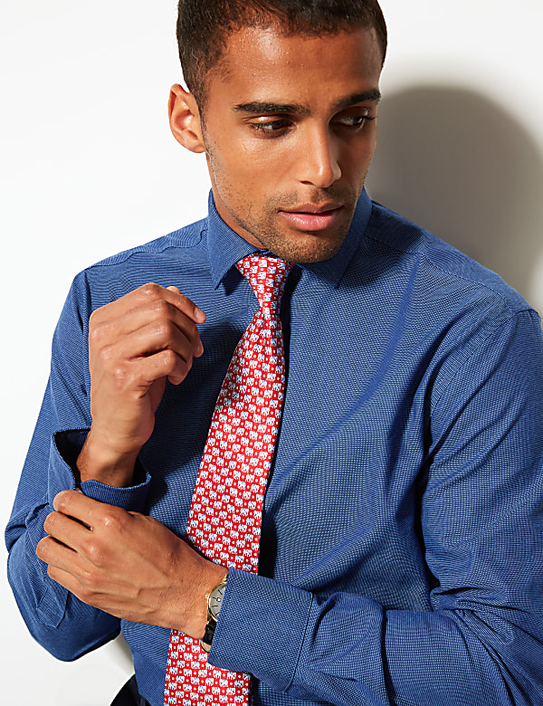 Cotton Blend Regular Fit Non-Iron Shirt