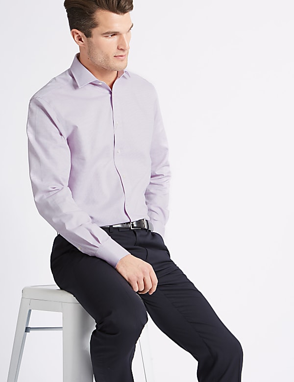 Cotton Blend Regular Fit Non-Iron Shirt