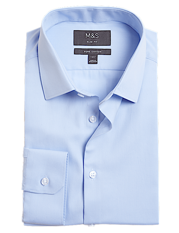 Slim Fit Easy Iron Pure Cotton Shirt