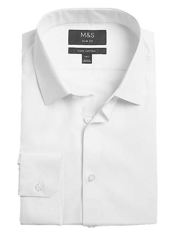 Slim Fit Easy Iron Pure Cotton Shirt