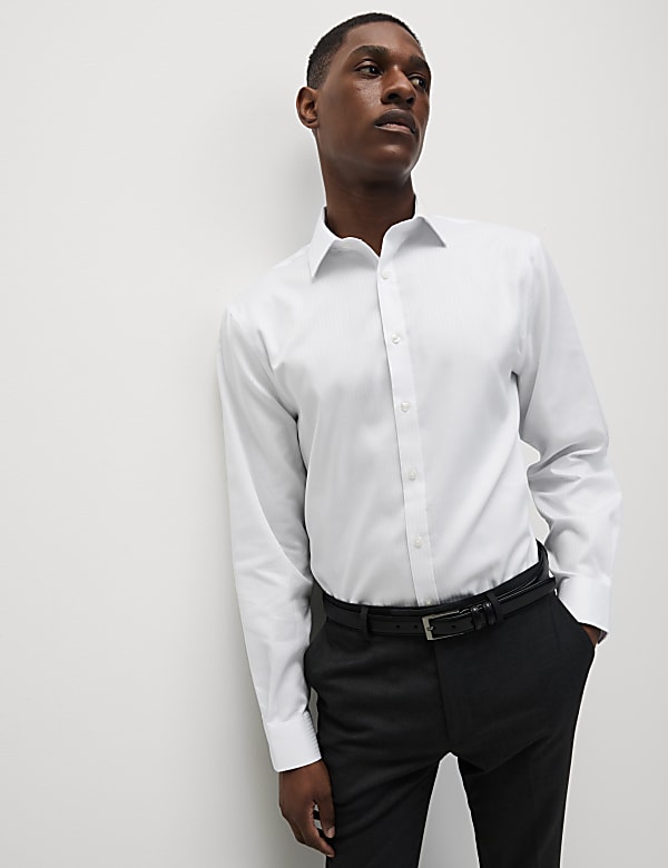 Regular Fit Non Iron Sateen Stripe Shirt