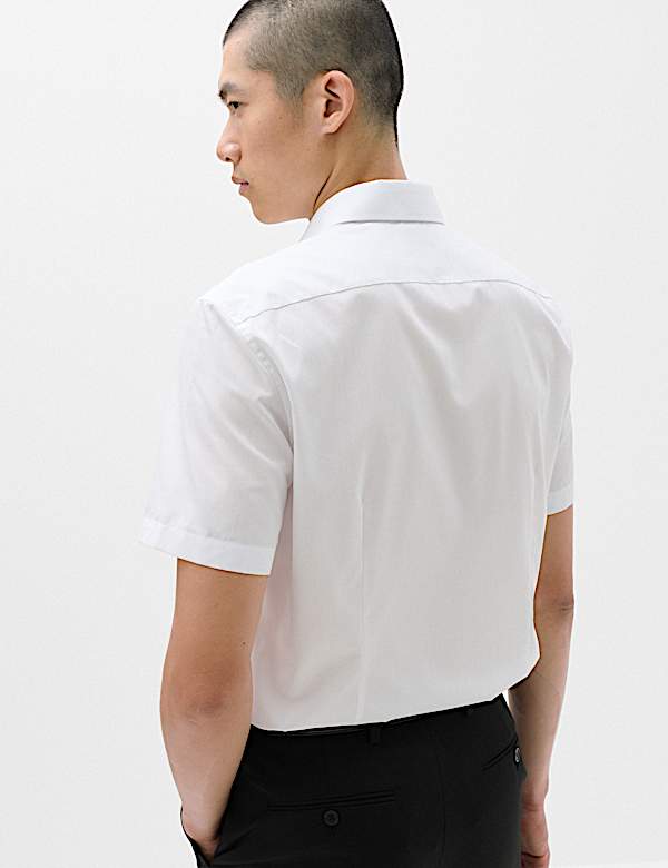 3 Pack Slim Fit Easy Iron Short Sleeve Shirts - AL