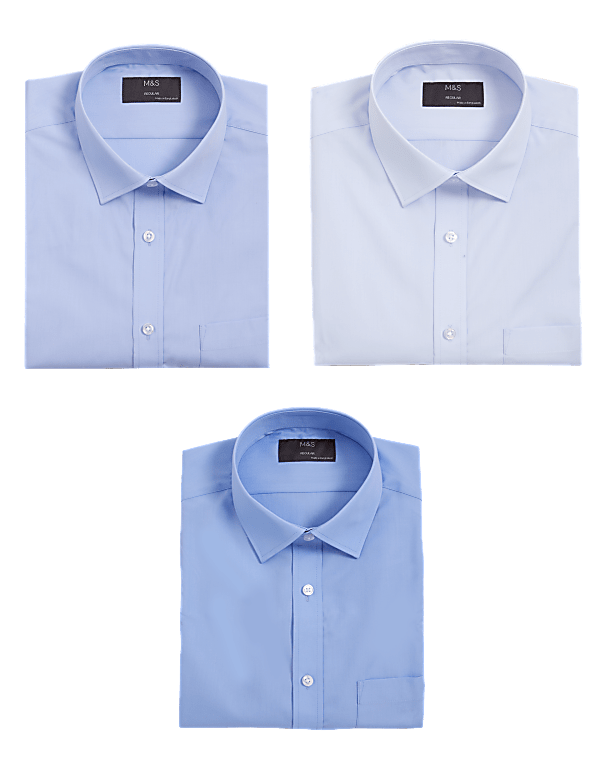 3pk Regular Fit Easy Iron Short Sleeve Shirts