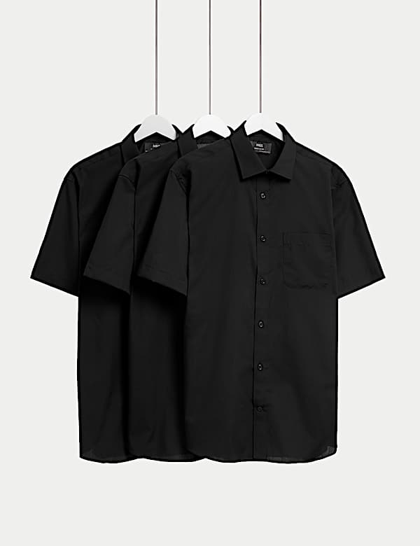 Pack de 3 camisas de manga corta ajustadas de planchado fácil - US