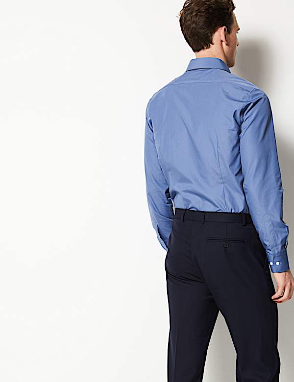 Cotton Blend Slim Fit Shirt