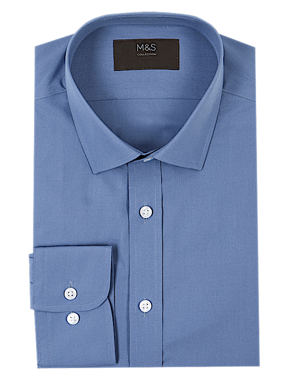 Cotton Blend Slim Fit Shirt