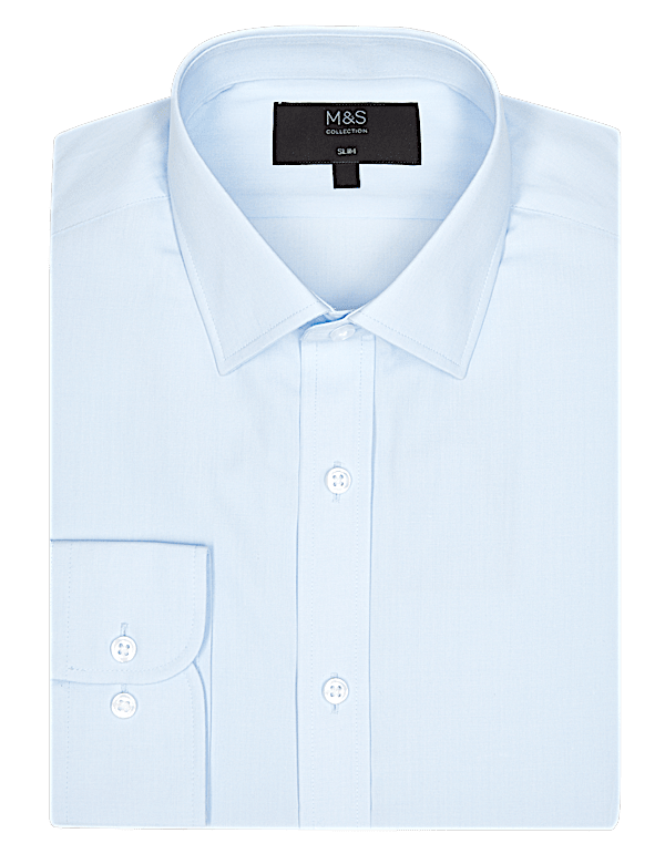 Cotton Blend Slim Fit Shirt