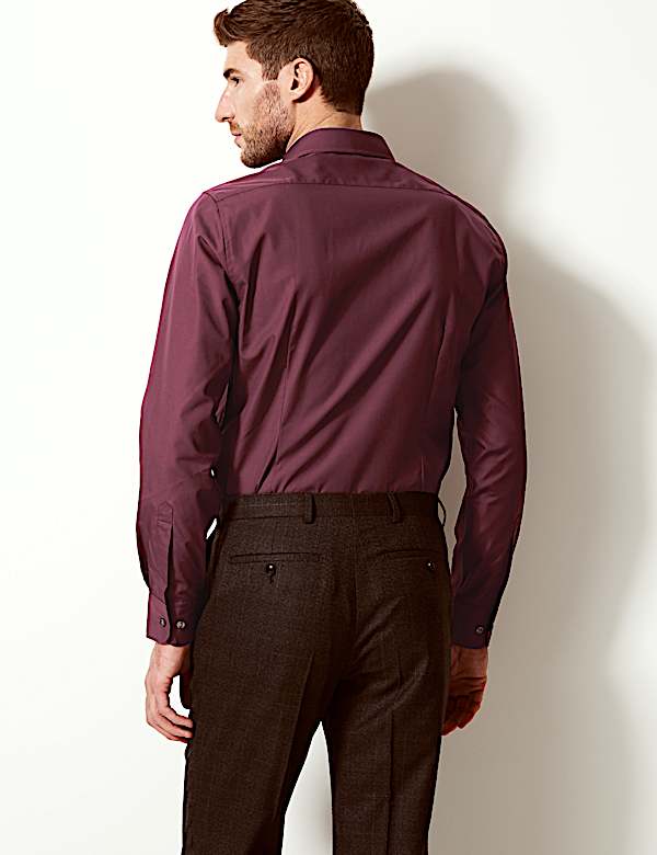 Cotton Blend Slim Fit Shirt
