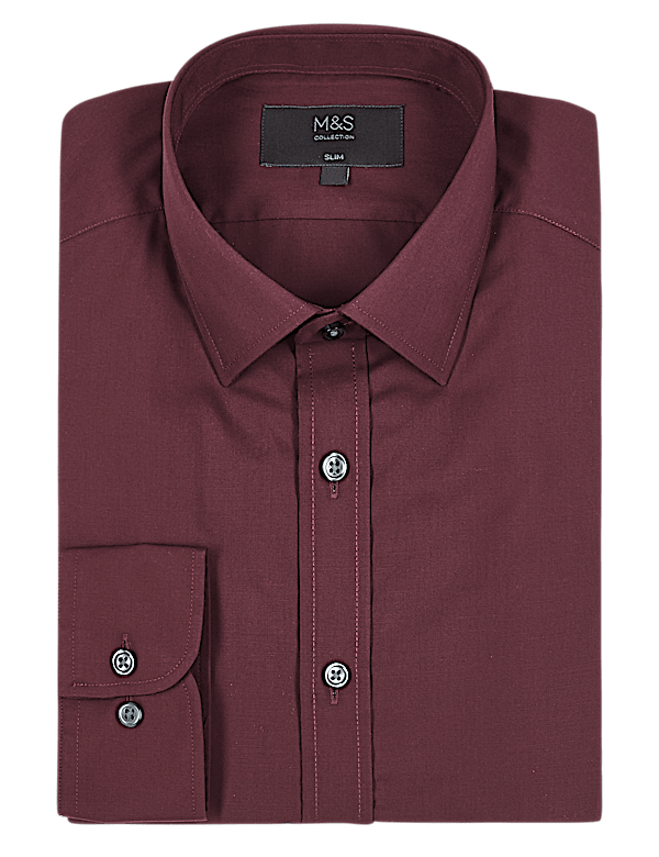 Cotton Blend Slim Fit Shirt