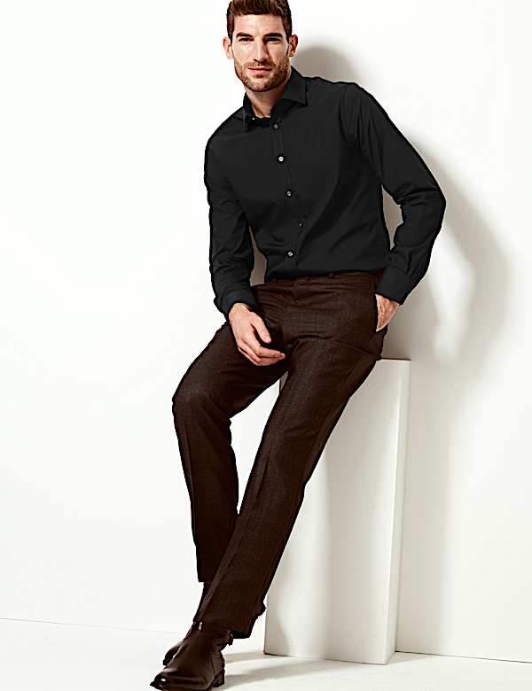 Cotton Blend Slim Fit Shirt