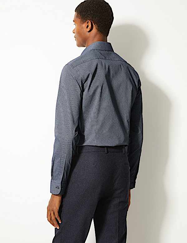 Cotton Blend Skinny Fit Shirt
