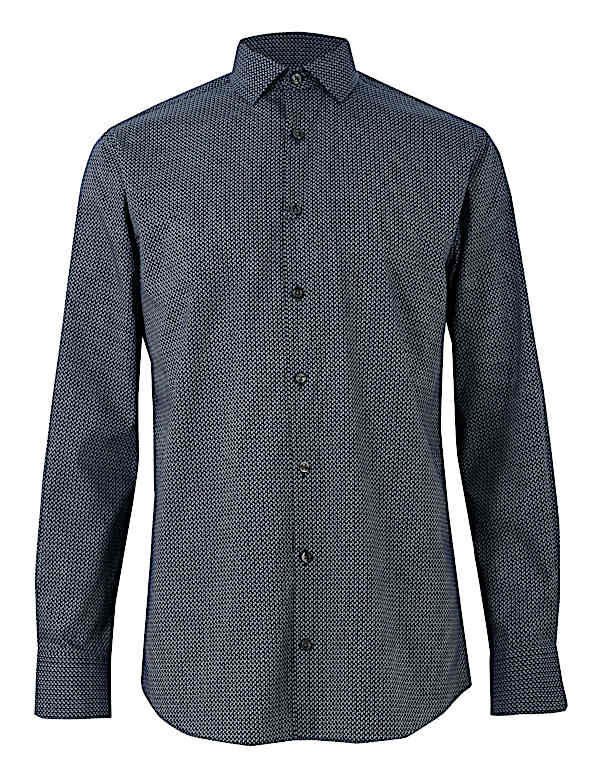 Cotton Blend Skinny Fit Shirt