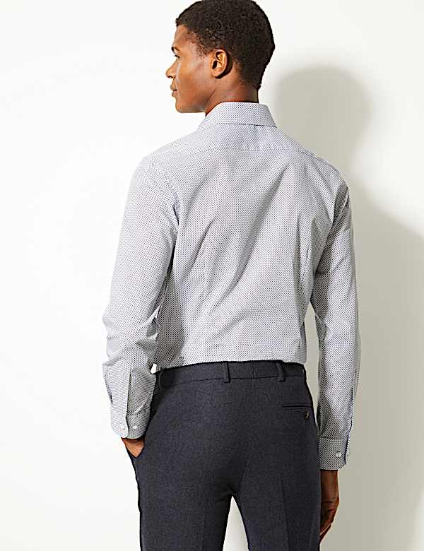 Cotton Blend Skinny Fit Shirt