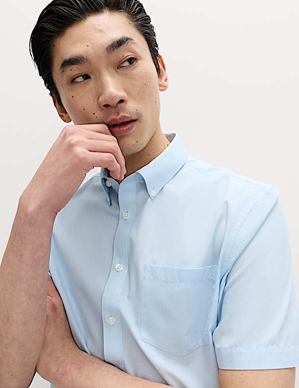 2 Pack Regular Fit Check Short Sleeve Shirts - US