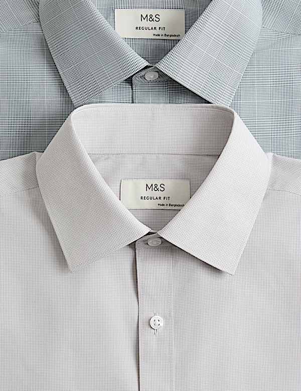 2pk Regular Fit Easy Iron Check Shirts