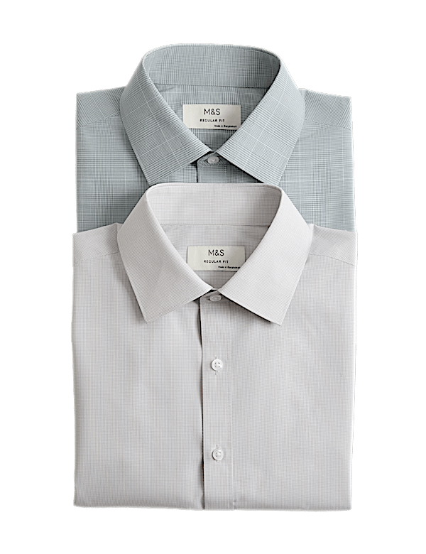 2pk Regular Fit Easy Iron Check Shirts