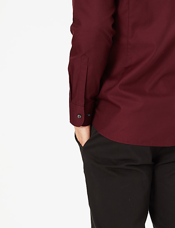 Slim Fit Easy Iron Textured Shirt