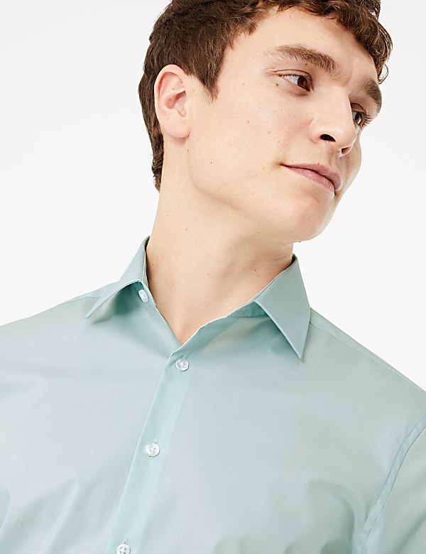 Slim Fit Cotton Shirt with Stretch