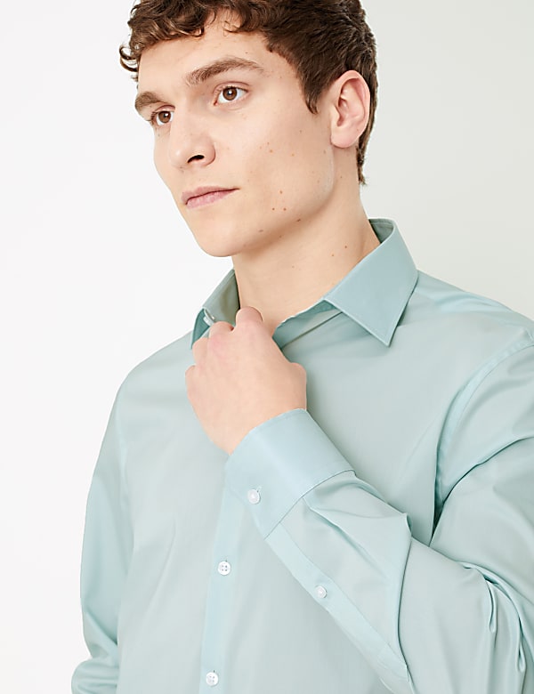 Slim Fit Cotton Shirt with Stretch