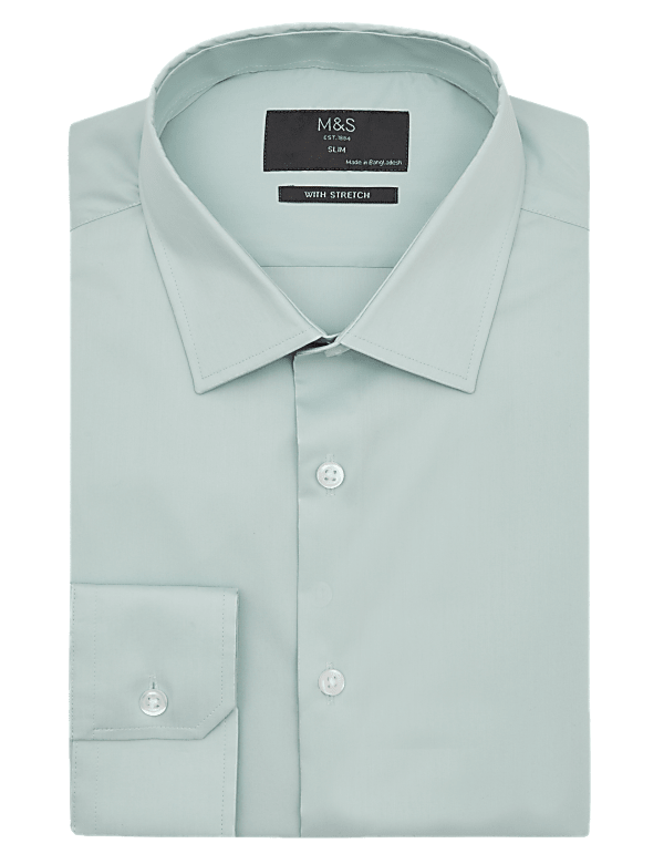 Slim Fit Cotton Shirt with Stretch