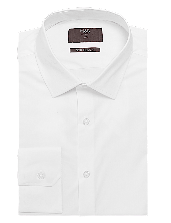 Slim Fit Cotton Shirt with Stretch