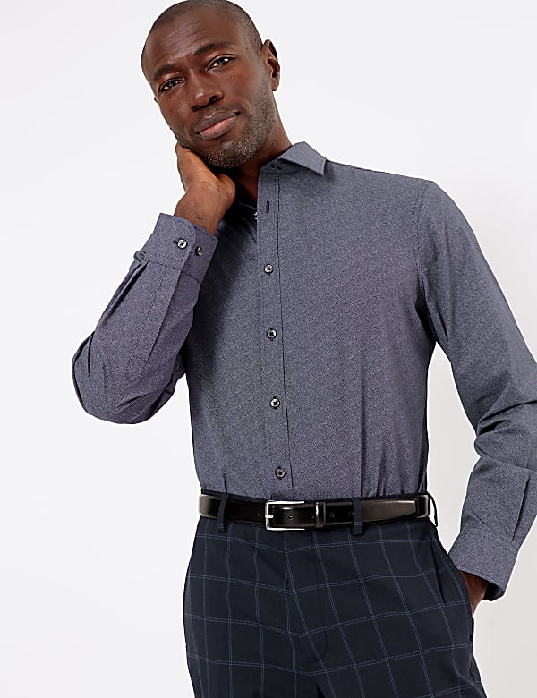 Tailored Fit Easy Iron Printed Shirt