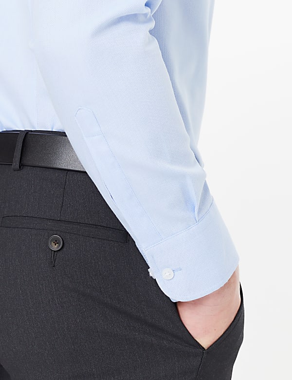 Skinny Fit Easy Iron Cotton Blend Shirt
