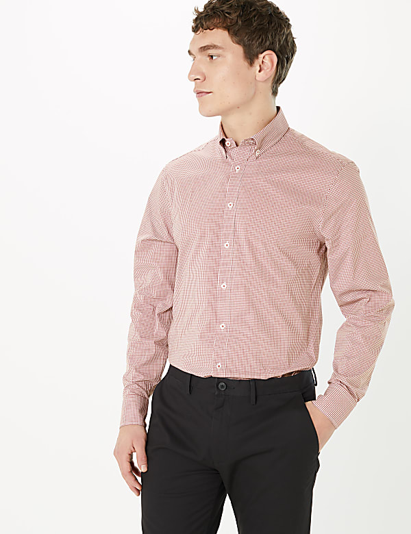 Slim Fit Easy Iron Cotton Rich Check Shirt