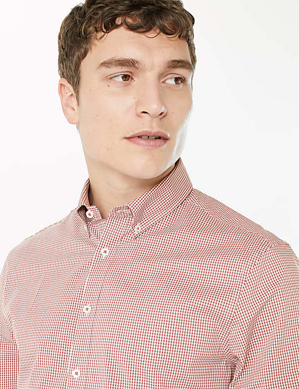 Slim Fit Easy Iron Cotton Rich Check Shirt