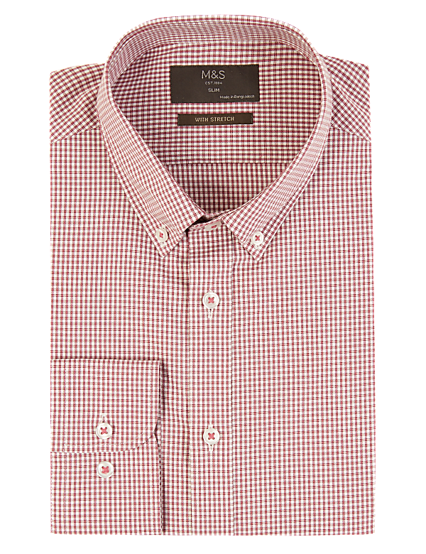 Slim Fit Easy Iron Cotton Rich Check Shirt