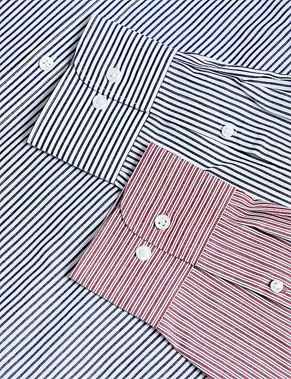 2pk Easy Iron Regular Fit Striped Long Sleeve Shirts - AT