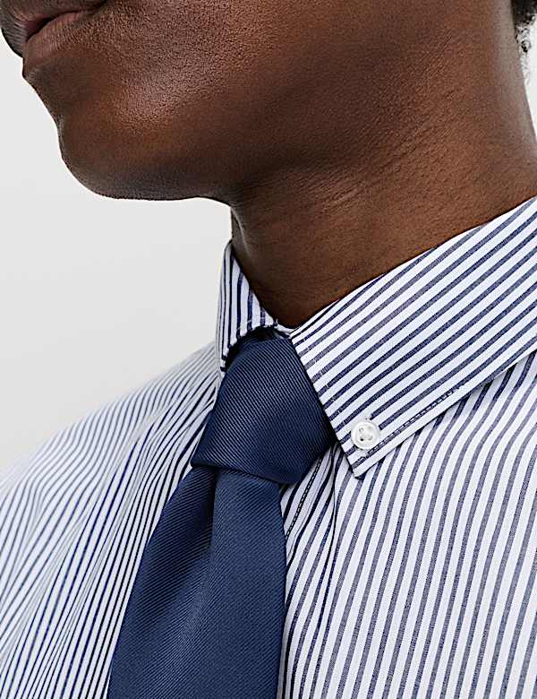 2pk Easy Iron Regular Fit Striped Long Sleeve Shirts - AT