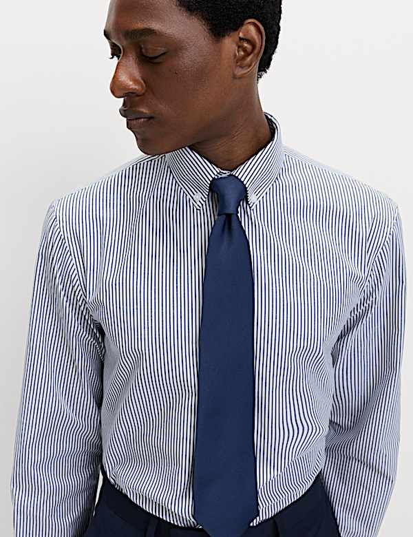 2pk Easy Iron Regular Fit Striped Long Sleeve Shirts - AT