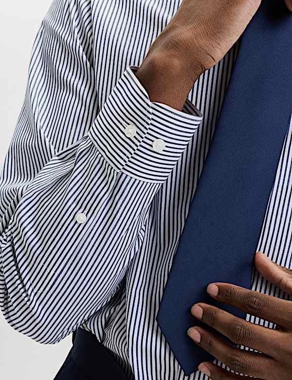 2pk Easy Iron Regular Fit Striped Long Sleeve Shirts - AT