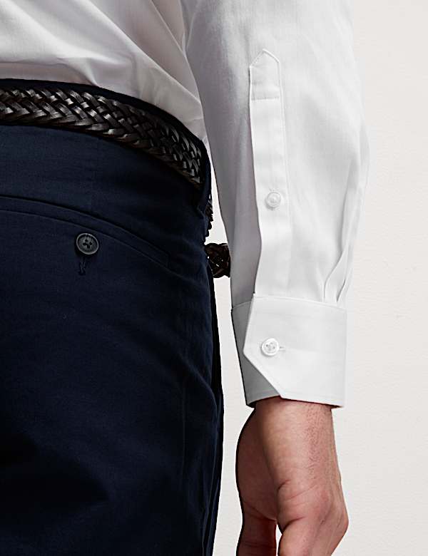 Slim Fit Pure Easy Iron Cotton with Stretch Shirt - US