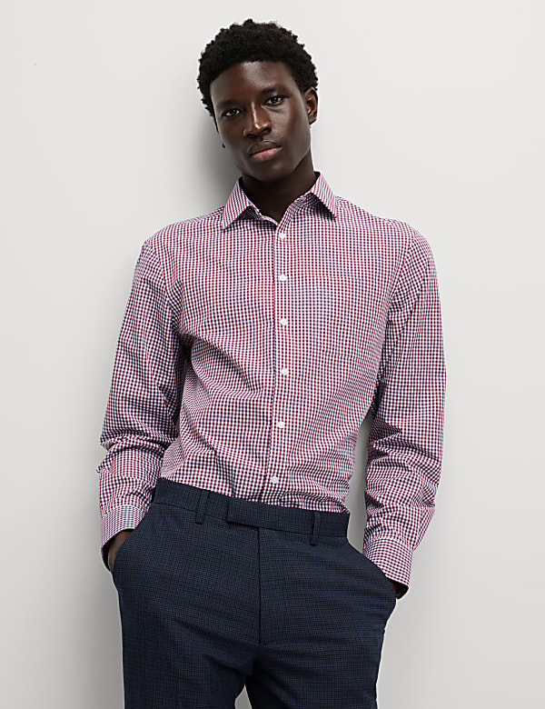 2pk Regular Fit Easy Iron Check Shirts - IL