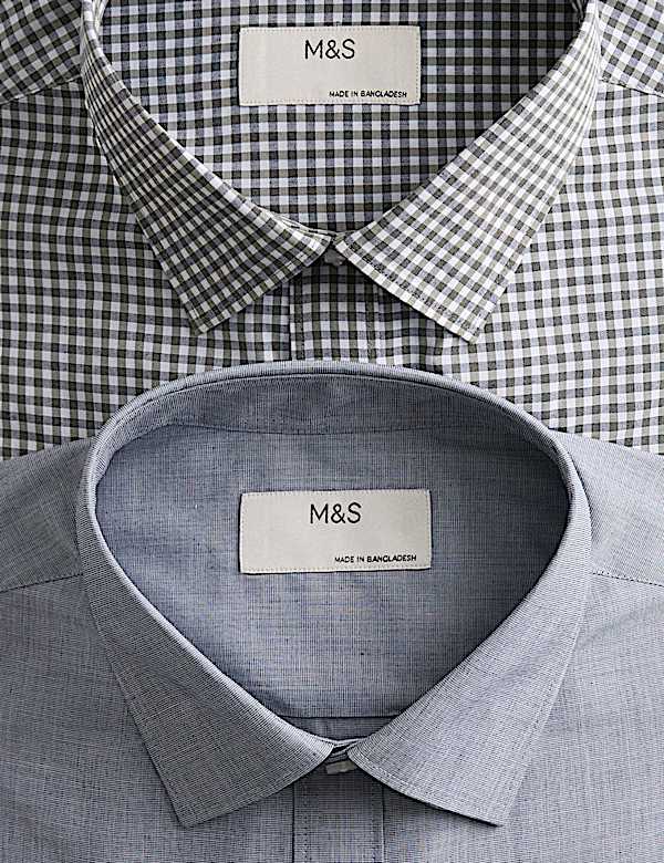 2pk Regular Fit Easy Iron Check Shirts