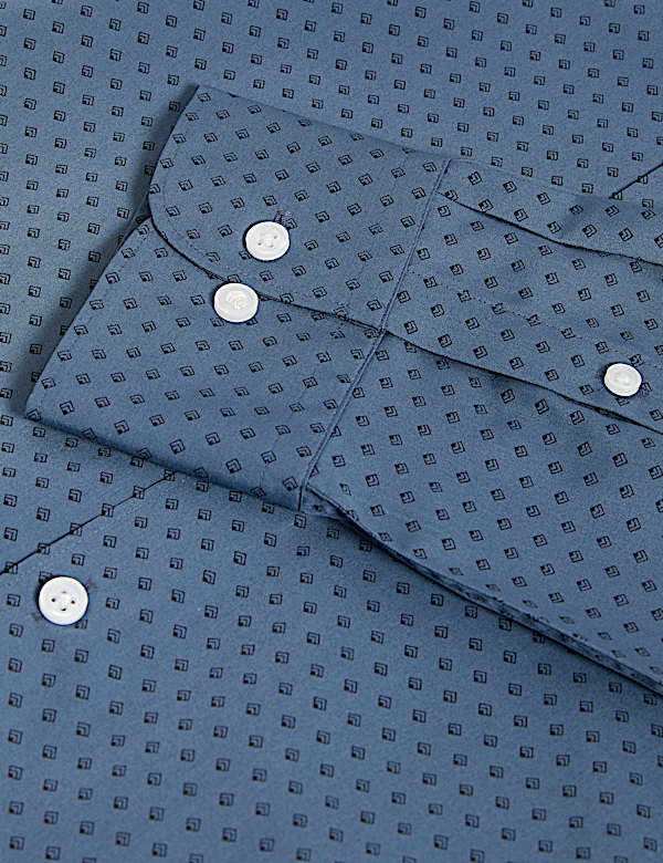 Regular Fit Cotton Blend Printed Shirt - GR