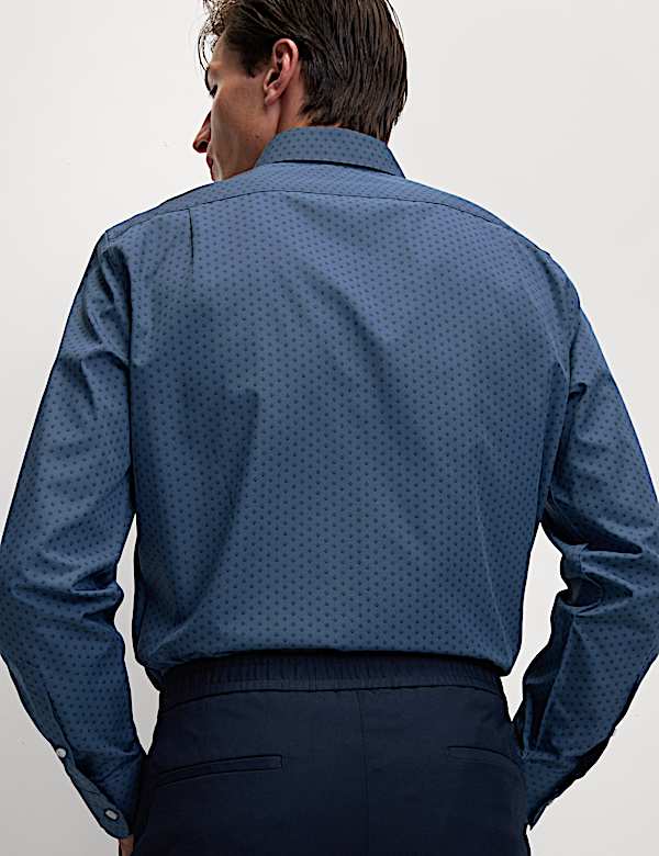 Regular Fit Cotton Blend Printed Shirt - GR