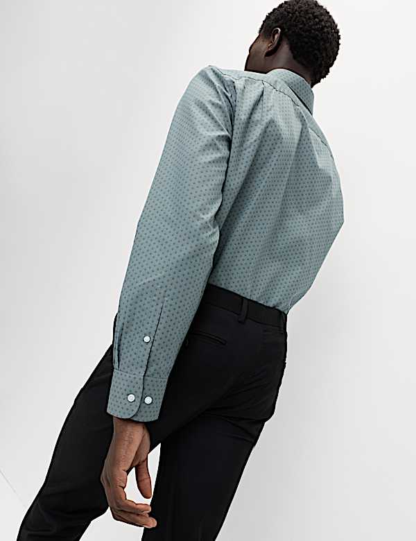 Regular Fit Cotton Blend Printed Shirt - ES