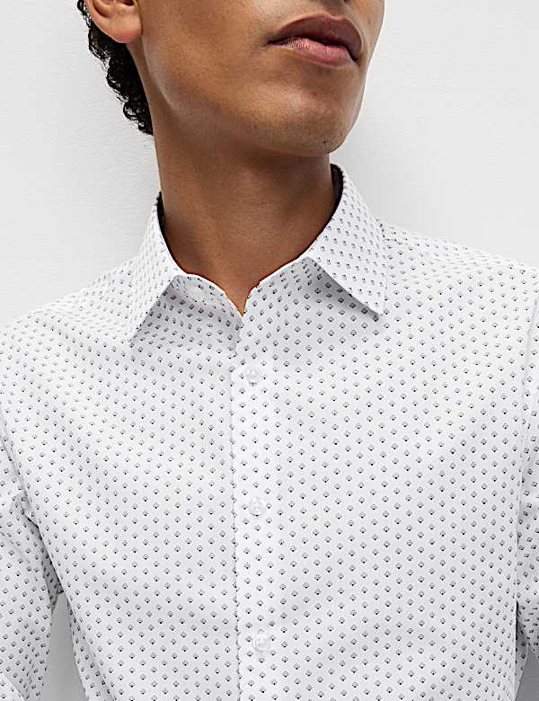 חולצה מתערובת כותנה בגזרה ישרה עם הדפס - IL