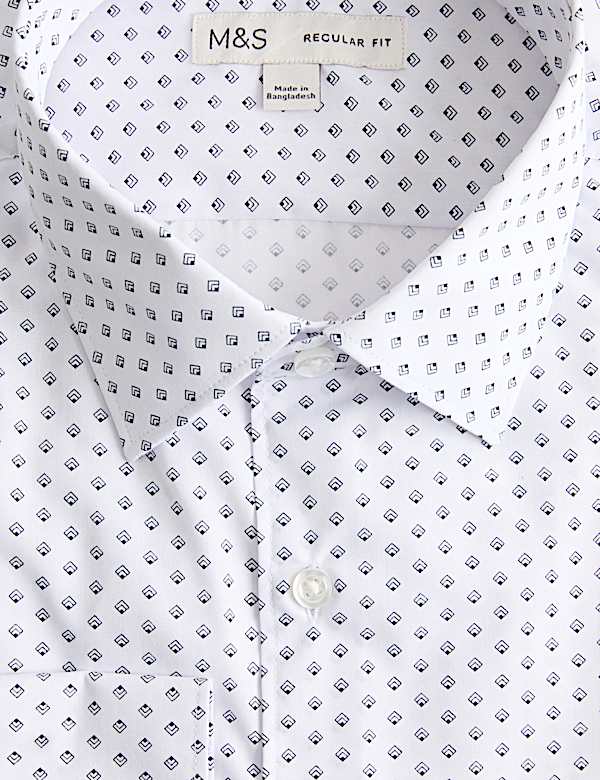 Regular Fit Cotton Blend Printed Shirt - NZ