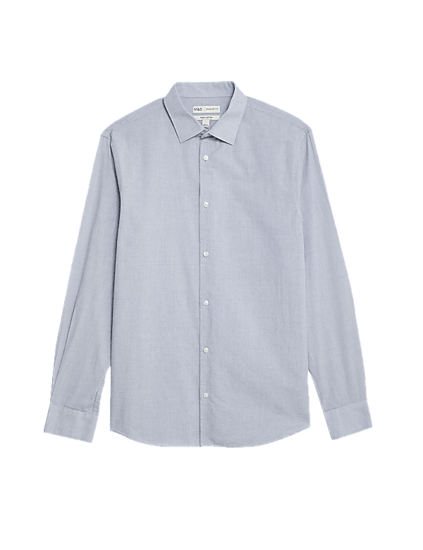 Regular Fit Pure Cotton Textured Shirt