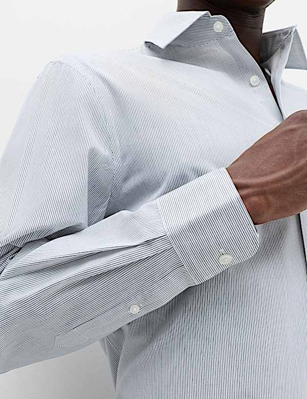 2 Pack Regular Fit Easy Iron Striped Shirts - ES