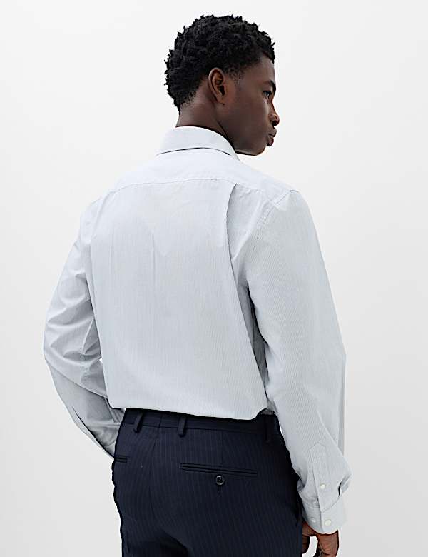 2 Pack Regular Fit Easy Iron Striped Shirts - ES