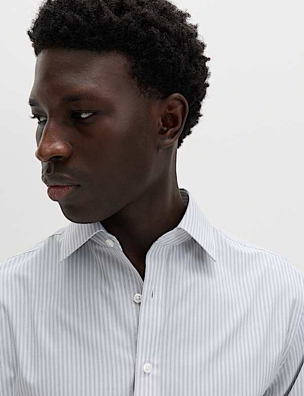 2 Pack Regular Fit Easy Iron Striped Shirts