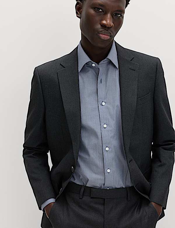 2 Pack Regular Fit Easy Iron Striped Shirts