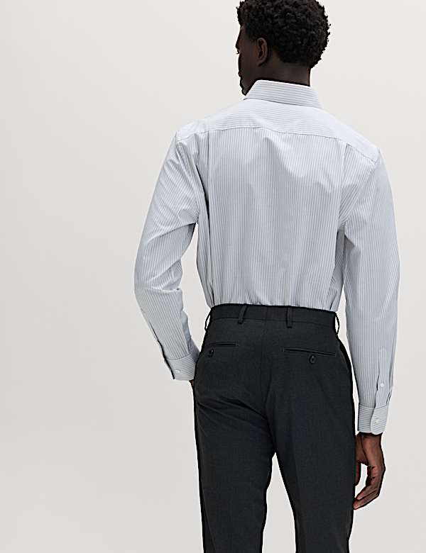 2 Pack Regular Fit Easy Iron Striped Shirts