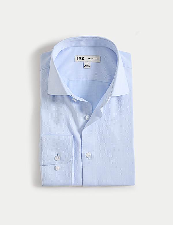 חולצה מתערובת כותנה ללא גיהוץ בגזרה ישרה - IL