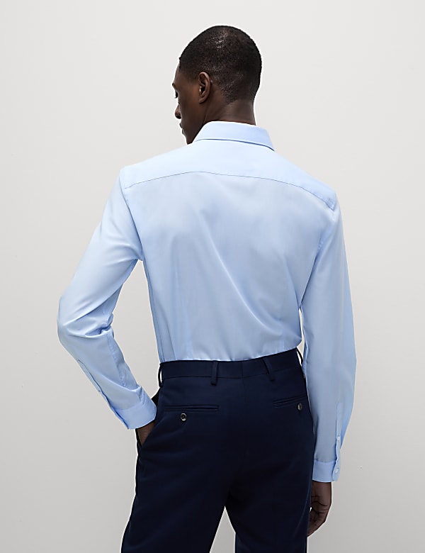 Skinny Fit Easy Iron Cotton Blend Shirt - AU